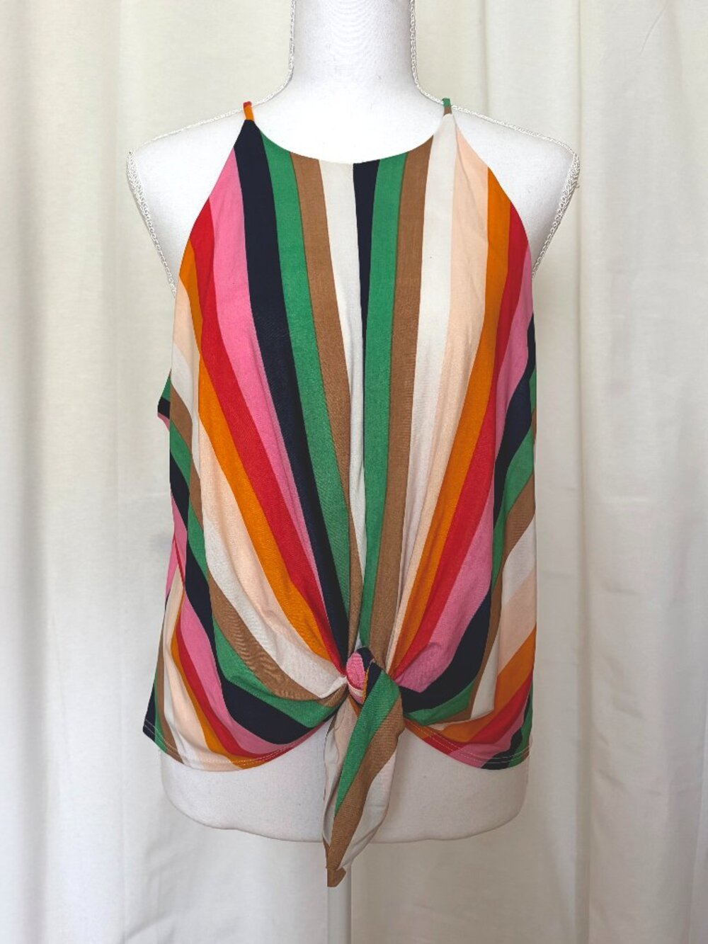 Tie-waist, colorful, sleeveless summer top